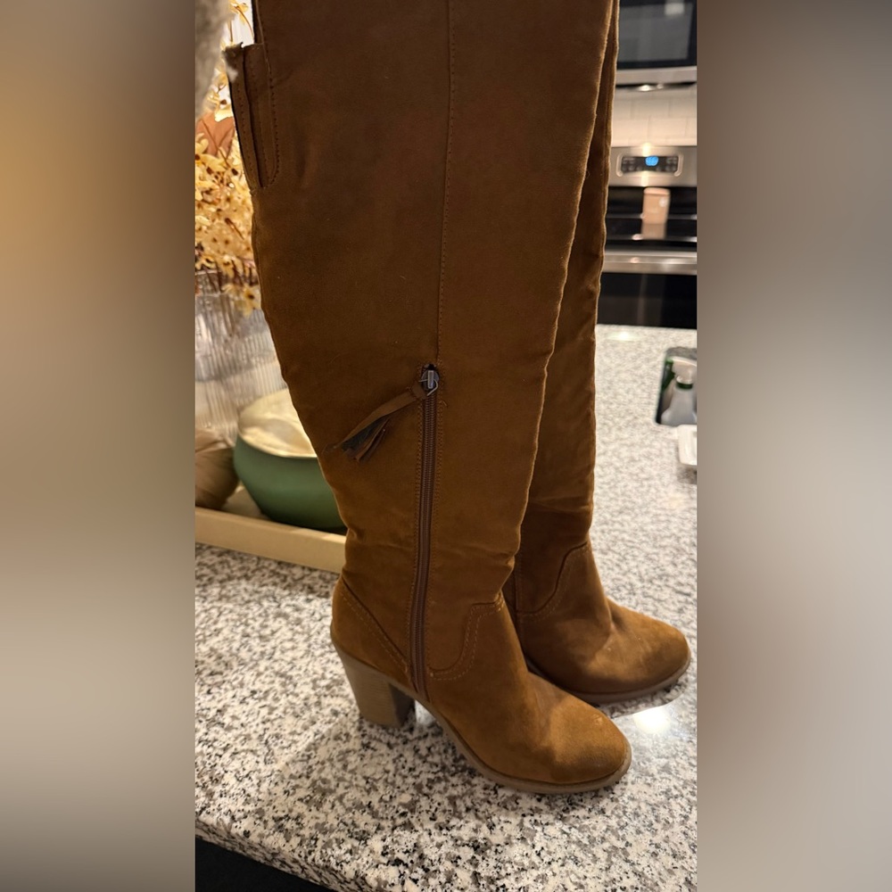 Universal Thread Tan Over the Knee Boots
